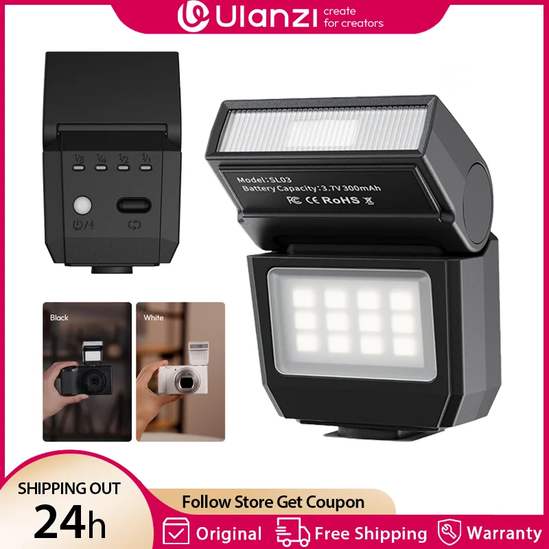 Ulanzi SL03 Mini-Blitzgerät-Blitzkamera-Blitz GN8 4-stufig einstellbares Fülllicht für Canon Sony Nikon DSLR Outdoor-Fotografie Image