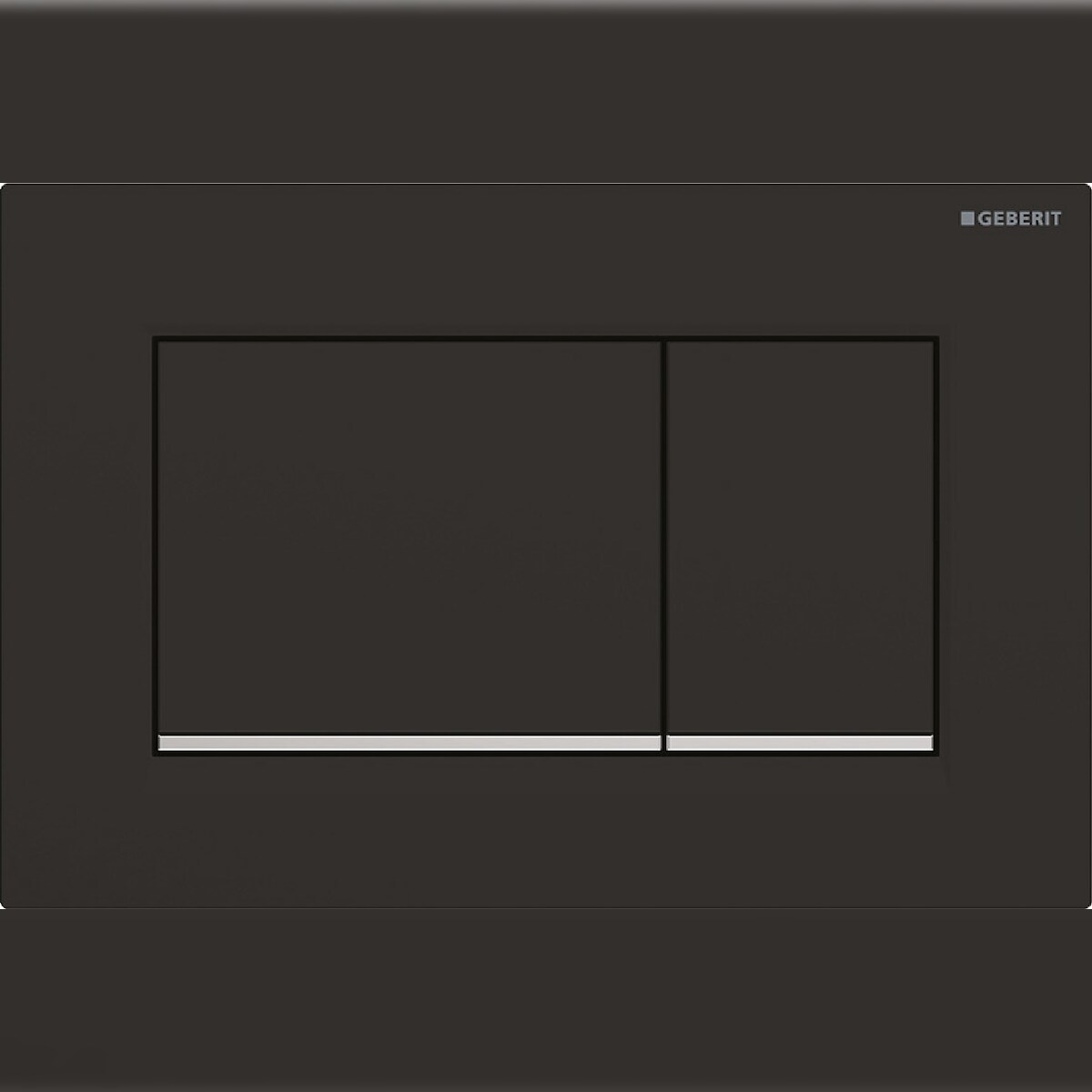 Geberit Betätigungsplatte Sigma30 schwarz matt lackiert, Streifen hochglanz verchromt Image