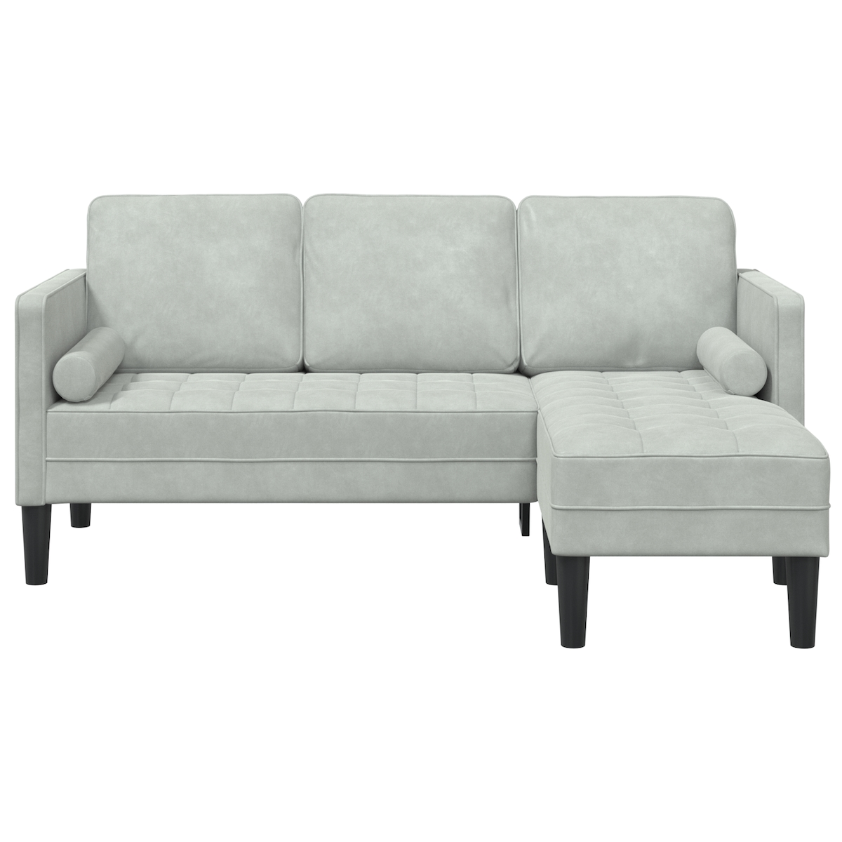 vidaXL Sofa 3-Sitzer mit Chaiselongue L-Form Hellgrau 160 cm Samt Image