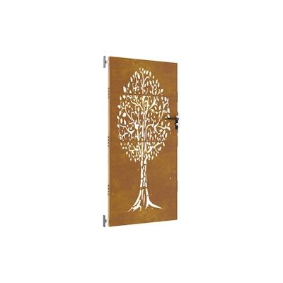 vidaXL Gartentor 85x200 cm Cortenstahl Baum-Design Image