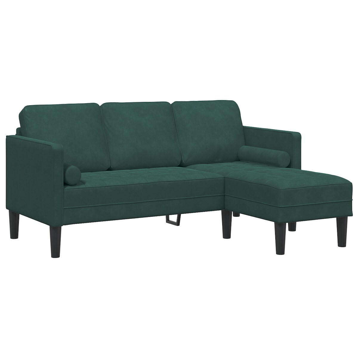 vidaXL Sofa 3-Sitzer mit Chaiselongue L-Form Dunkelgrün 160 cm Samt Image