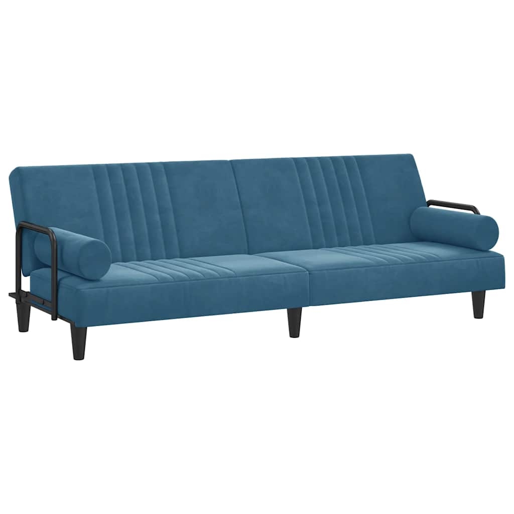 vidaXL Schlafsofa mit Armlehnen Blau Samt Image