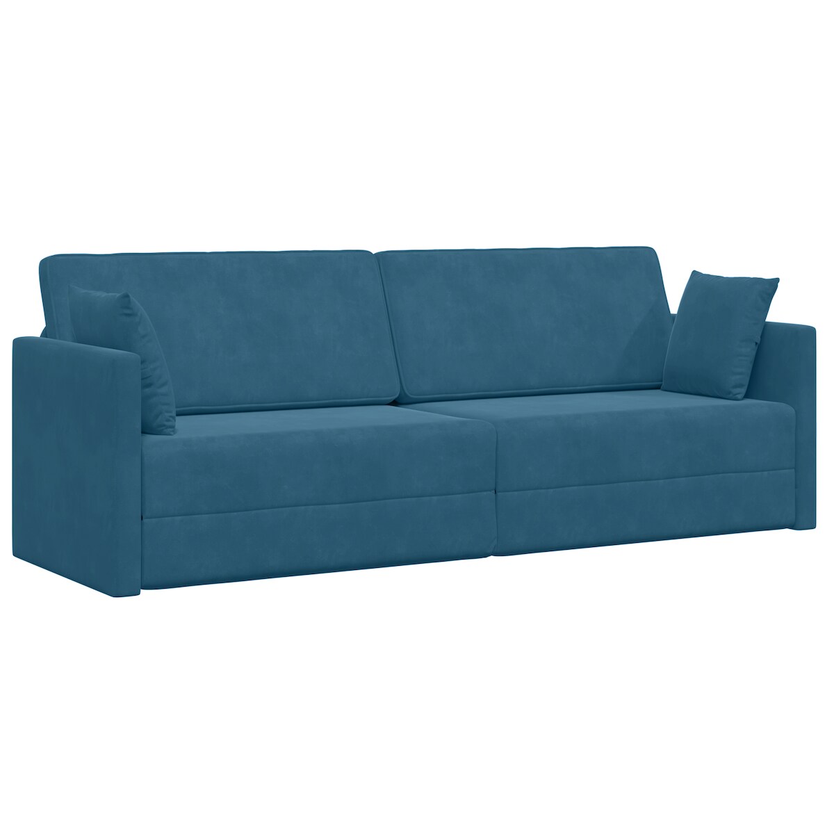 vidaXL Boden-Sofa-Bett 2-in-1 Blau 213x144x60 cm Samt Image