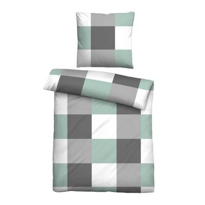 Castell Thermo-Fleece Bettwäsche karo mint, 1x 155x220 cm + 1x 80x80 cm