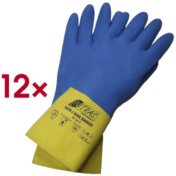 OTTO Office 12 Paar Chemikalienschutz-Handschuhe »DUAL BARRIER« Größe M blau