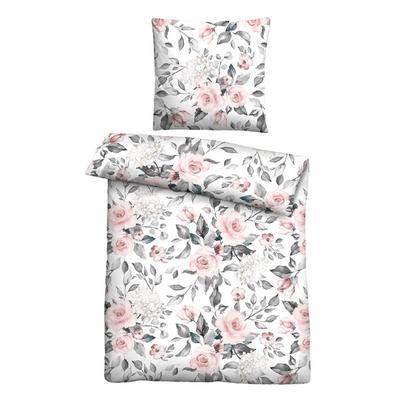 Castell Nicki Bettwäsche Rosen rose, 1x 155x220 cm + 1x 80x80 cm
