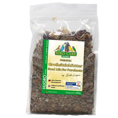 1,3 kg Nourriture pour grandes perruches sans graines de tournesol Hugro, nourriture pour oiseaux