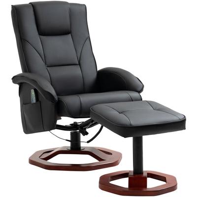 Relaxsessel Massagesessel mit Hocker Fernsehsessel mit Liegefunktion 360° drehbar mit Seitentasche Image