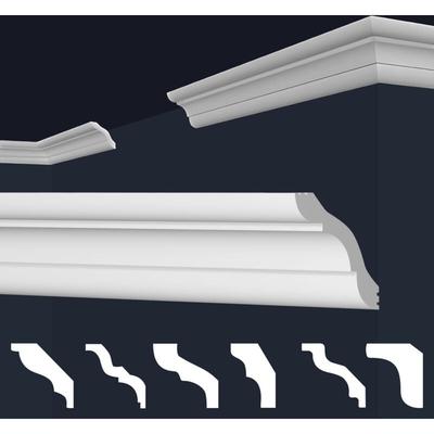 Marbet Design - Stuckleisten xps Styropor weiß 2 Meter Deckenleisten Wandleisten E-Leisten Modelle: Image