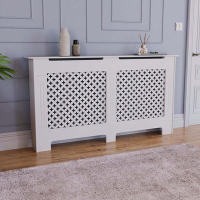 Oxford Heizkörperverkleidung mdf Moderner Schrank Grill, Weiß, Groß Image