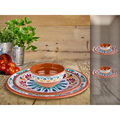 Campinggeschirr, Melamin Ess-Geschirr Set für 2 Personen, mediterranes Design Image