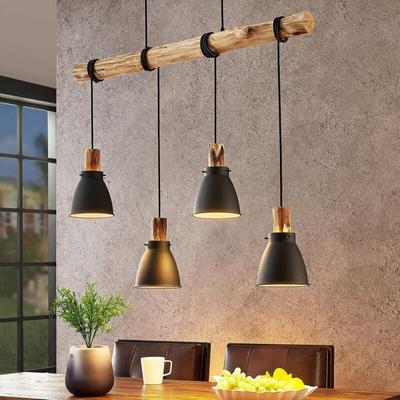 [NEUWERTIG] Lindby Trebale Pendelleuchte Hängeleuchte Hängelampe Lampe 4 flammig Eukalyptus Image