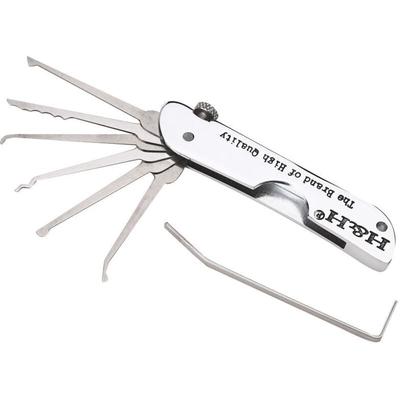 Niemals verwendet] 7-in-1 faltbares Dietrich-Set, Edelstahl-Dietrich-Set mit Schlüsselsatz, 10,5 x Image
