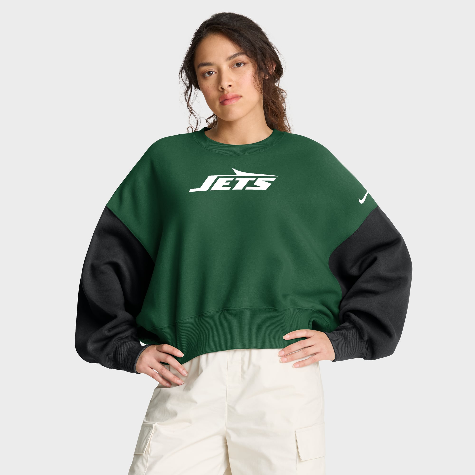 New York Jets Nike Oversized Crew Fleece – Damen
