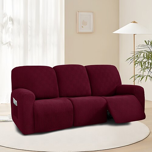 3-Sitzer-Liegesofabezug mit 5x5-Gitterstichdesign – Drei-Personen-Lounge-Couchbezug mit niedriger Rückenlehne und modernem Stil Image