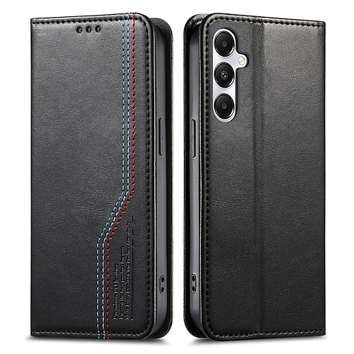 Handy Hülle Handyhüllen Für Samsung Galaxy S25 S25 Edge S24 Ultra Plus S24 FE A16 A55 5G A35 5G A25 A15 Brieftaschenhülle Flip-Cover Kartenfach Stoßfest Retro TPU PU-Leder Image