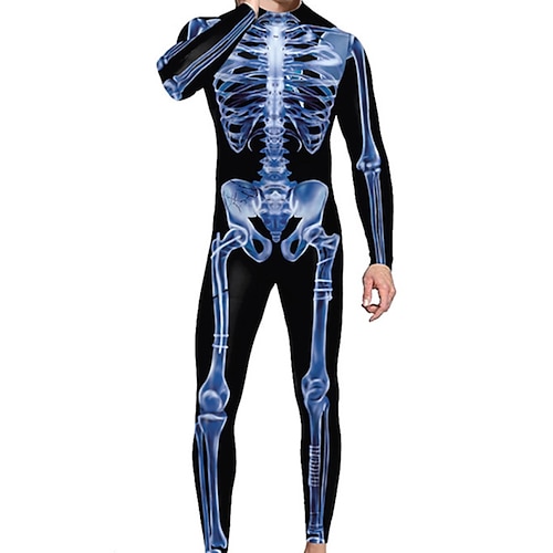 Familie Halloween Jumpsuit Schädel Halloween-Muster Straße Druck Weiß Gelb Hell Rot Langarm Passende Outfits Image