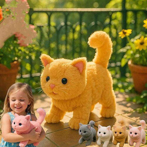 Mein realistisches Katzenspielzeug - Bringt endlose Freude und Wärme 2025 neues KI-Roboterkätzchen realistisches Katzestofftier das sich wie echte Katzen verhält Spielzeugkatze die läuft maunzt und