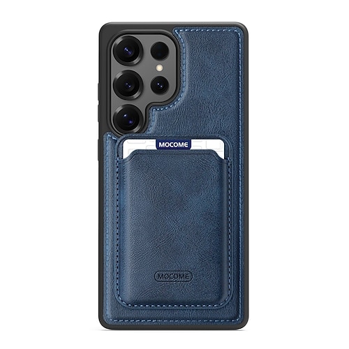 Handy Hülle Handyhüllen Für Samsung Galaxy S25 S25 Edge S24 S24 FE S23 Ultra Plus S22 Plus Ultra Rückseite Magnetisch Kartenfach Stoßfest Retro TPU PU-Leder Image