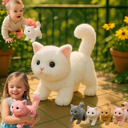Mein realistisches Katzenspielzeug - Bringt endlose Freude und Wärme 2025 neues KI-Roboterkätzchen realistisches Katzestofftier das sich wie echte Katzen verhält Spielzeugkatze die läuft maunzt und Image