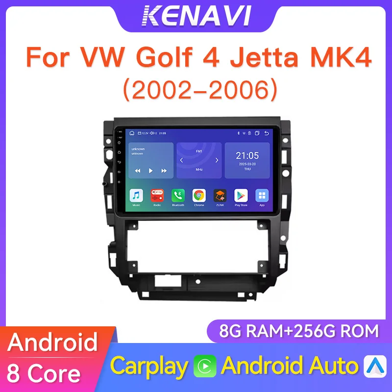 Car Stereo Radio Multimedia Player For Volkswagen VW Golf 4 Jetta MK4 2002-2006 GPS Wireless Carplay Android Auto DVD Head Unit