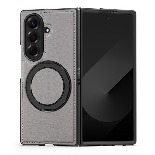Handy Hülle Handyhüllen Für Samsung Galaxy Z Fold 7 Z Fold 6 Z Fold 5 Z Fold 4 Rückseite Magnetisch Ständer Stoßfest Retro TPU PU-Leder Image