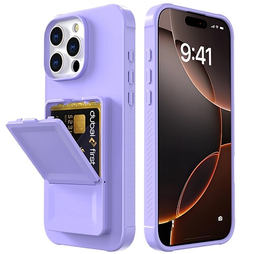 Handy Hülle Handyhüllen Für iPhone 16 Pro Max Plus 16 16e Rückseite Mit Ständer Spiegel Kartenfach Retro TPU PU-Leder Image