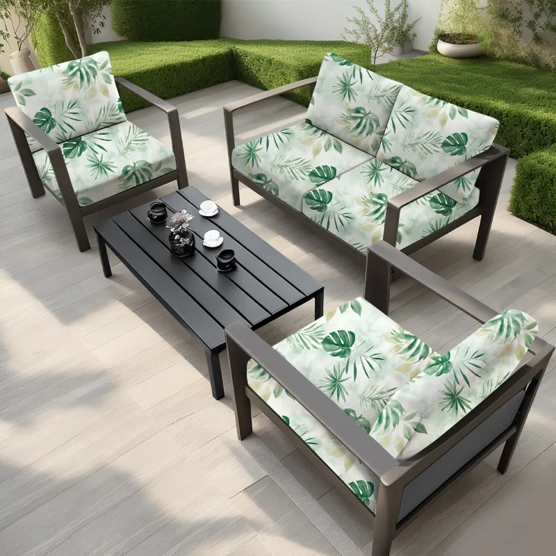 Neue Kreuz Grenze Set Outdoor Gedruckt Sofa Kissen Abdeckung Elastische Langlebig Milch Seide Stoff Einzigen Sitz Schonbezug Für Terrasse Garten Image