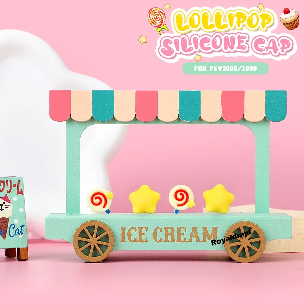 4 Teile/satz Stern Lollipop Silikon Weiche Thumb-Stick Grip Cap Joystick Rocker Abdeckung Für Psvita PS Vita PSV 1000 2000 Schutzhülle Image