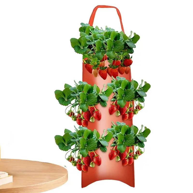 Tomaten-Pflanzbeutel, 8 Löcher, zum Aufhängen, Stoffbeutel für Pflanzenbelüftung und Wachstum, Gartenbeutel für Tomaten, Rosen, Karotten, Kartoffeln Image