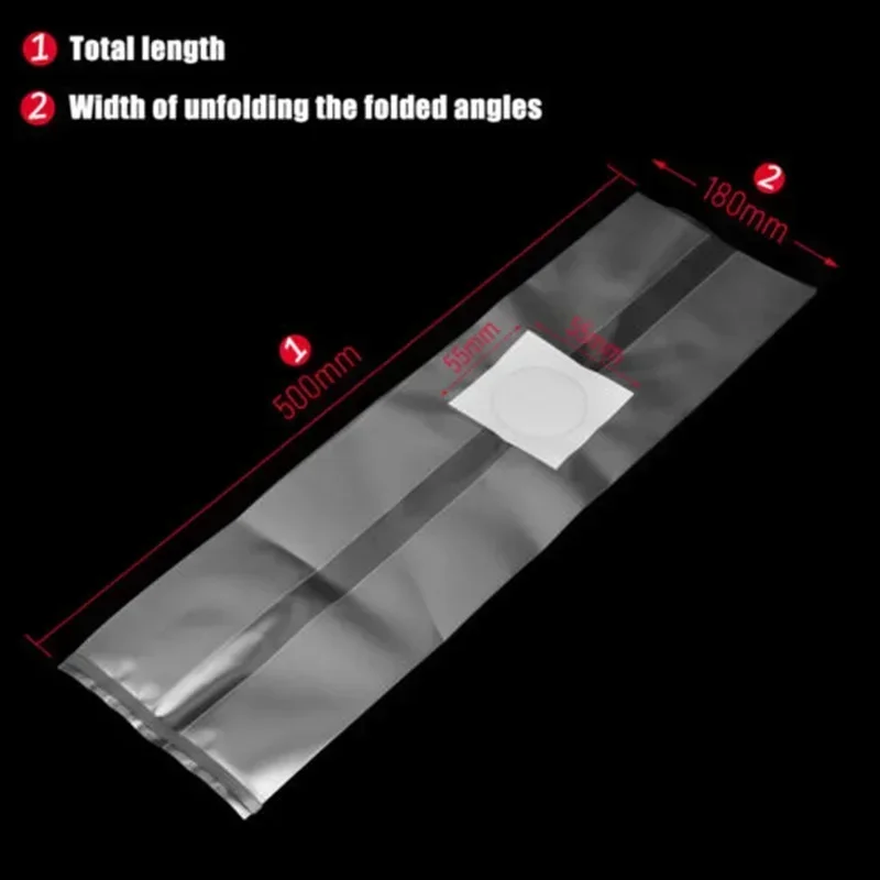100 Stück PVC-Pilz-Wachstumsbeutel, Spawn Media Grow Substrat, hohe Temperatur, vorverschließbar, Garten- und Pflanzzzubehör Image