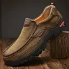 Große Größe 48 49 50, echtes Leder, Slip-On-Schuhe für Herren, Nubuk-Rindsleder, Original Outdoor-Freizeitschuhe, Wandern, Trekking