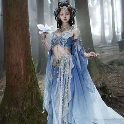 Yujintang Exotic Flying Series Western Region Princess Chest-High Gradient bestickter Hanfu-Schmetterling Heavy Craft Image