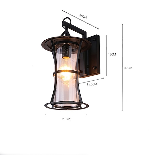 LED-Wandleuchter-Beleuchtungskörper, antike Wandleuchter-Laterne, externe wasserdichte, rostfreie Aluminium-Glas-Laterne, Wandlampe, Laterne, Innenhof, Garten, Balkon, Villa, dekorative Lichter Image