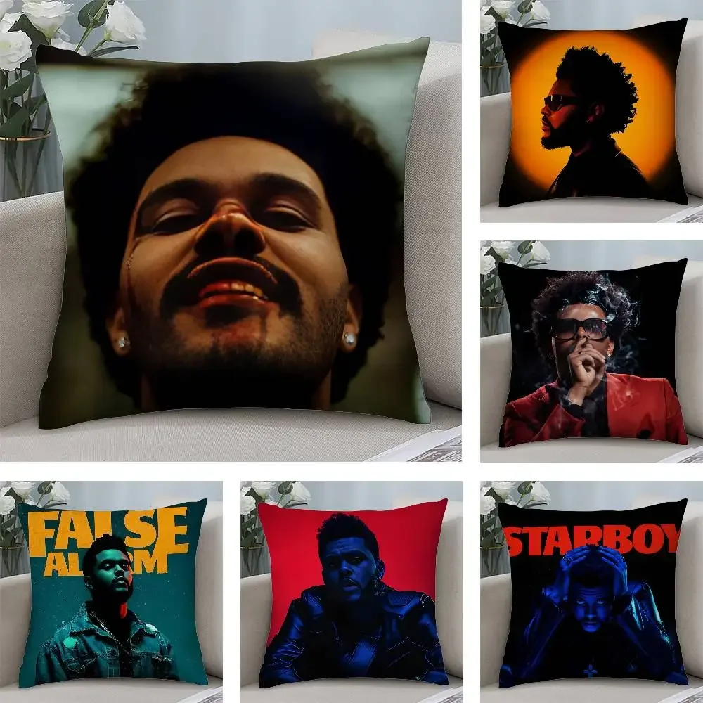 Rapper The W-WeekndS Singer Kissenbezug, kurz, Plüsch, doppelseitiger Druck, quadratisch, Dekokissenbezüge, Sofa, Zuhause, Kissen, Dekoration Image