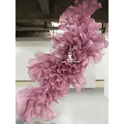 Pearlescent Yarn Fabric Texture Pleated Wedding Design Stage Decoration Designer Arts Crafts Sewing Fabric Cloth Sewing Meters