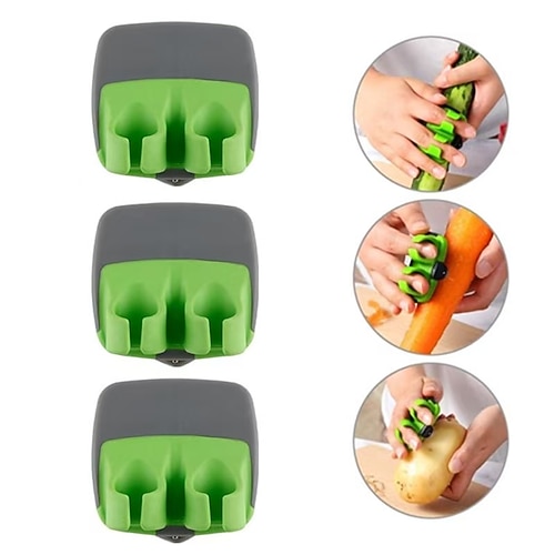 3-teiliger Fingerschäler mit scharfer Klinge, Gemüse- und Obstschälring, multifunktionales, handgehaltenes Daumenmesser für den Einsatz in der Küche