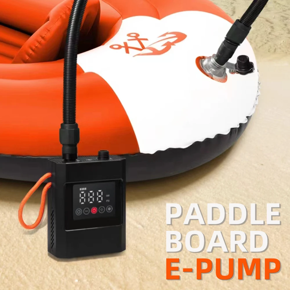 SUP Elektrische Tragbare Zellstoff Bord Inflation Pumpe Q2 20PSI Große Kapazität Schnelle Inflator Für Kajak Schwimmen Kreis Paddle Board Image