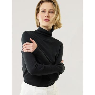 Walbusch Damen Viskose Rollkragenpulli Hautschmeichler Schwarz noch offen: Muster Image