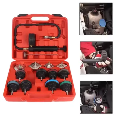 14Pcs Radiator Pressure Tester - Vacuum Type Cooling System Test, Car Water Tank Pressure Gauge, Water Tank Leak Detection Tool