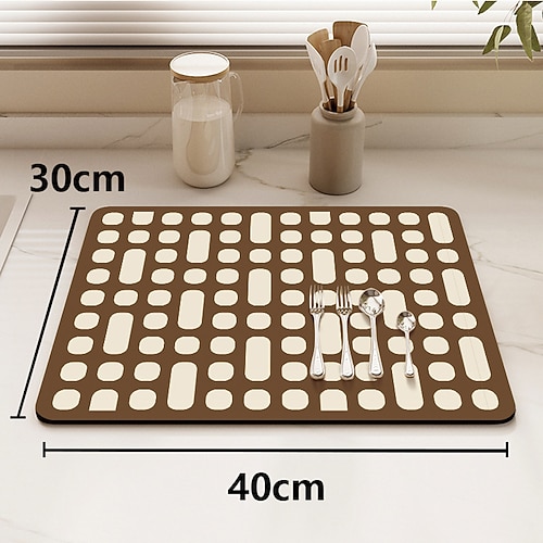 1pc Geschirr Abfluss Pad Haushalt Küche Arbeitsplatte wasserabsorbierend leicht zu trocknen Tassen Pad waschbar isoliert und trocken Mahlzeit Pad