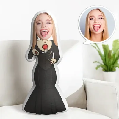 Personalisiertes Gesicht Minime Wurfkissen Custom Halloween Minime Wurfkissen Horror Queen Image
