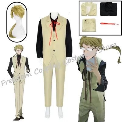 Anime Bungo Streunende Hunde Kunikida Doppo Cosplay Kostüm Kunikida Cosplay Hemd Jacke Hosen Perücke Für Männer Frauen Halloween Kostüme Image