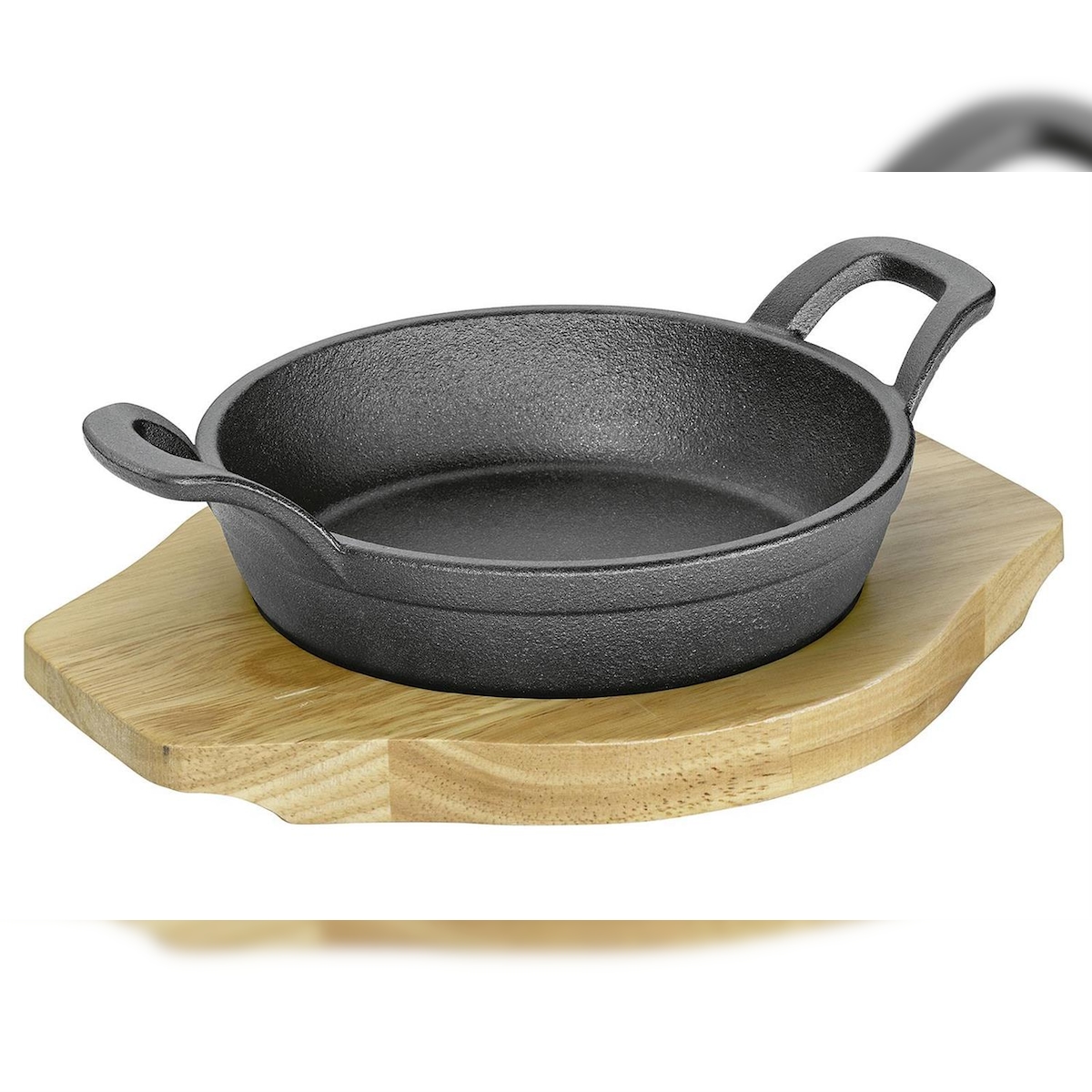 KÜCHENPROFI Servierpfanne mit 2 Griffen und Holzbrett BBQ 18,5x24x5,5cm Image