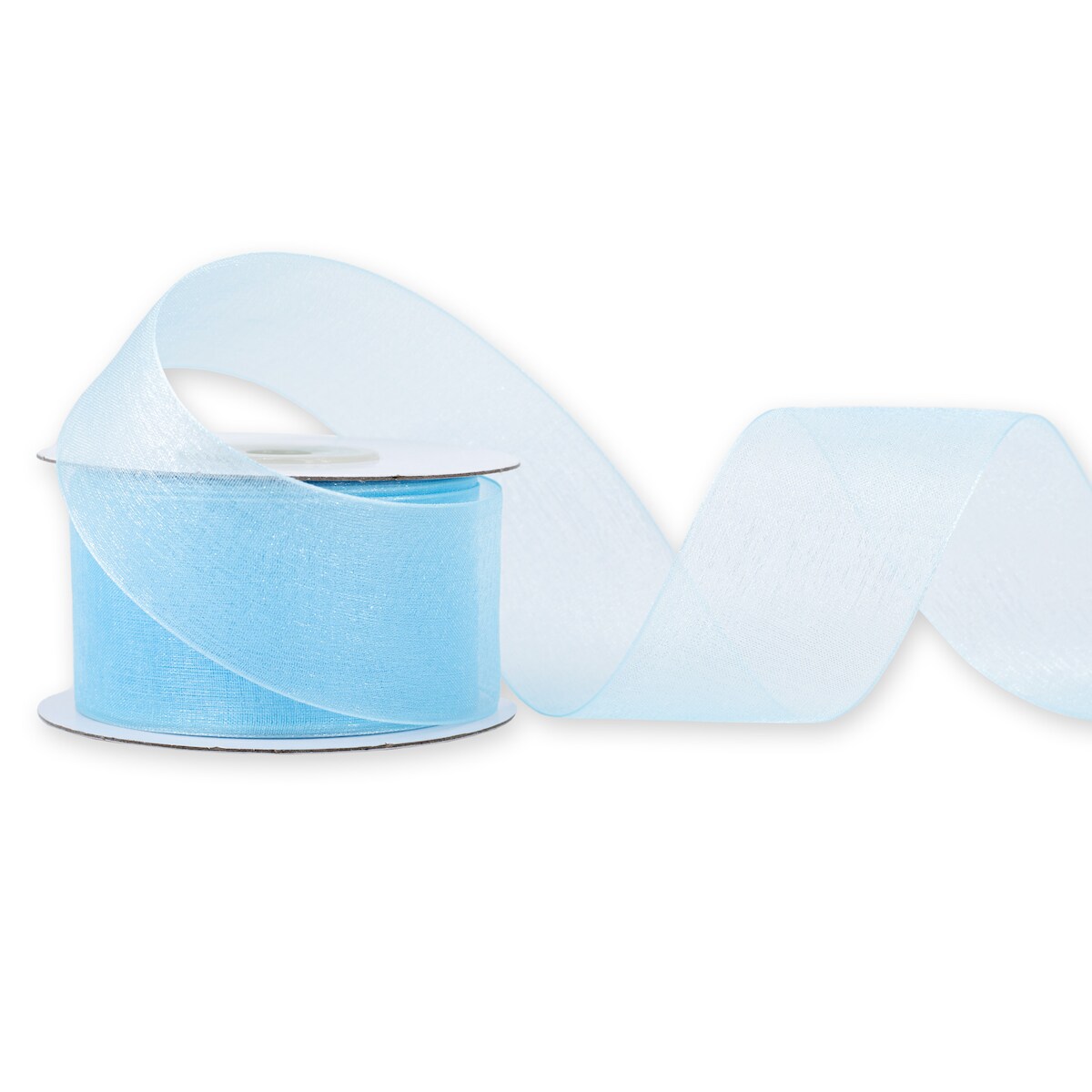 Creativery 38mm Organzaband 25m Chiffonband Schleifenband Geschenkband Stoffband Breit Hellblau Image
