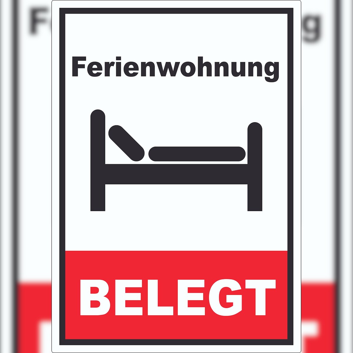 HB-Druck Ferienwohnung BELEGT Hochkant Aufkleber A2 (420x594mm) Image