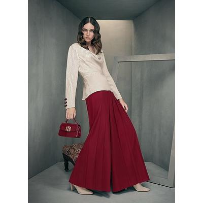 Colette Rio Red Pleated Design Maxi Trouser Crimson, Crimson