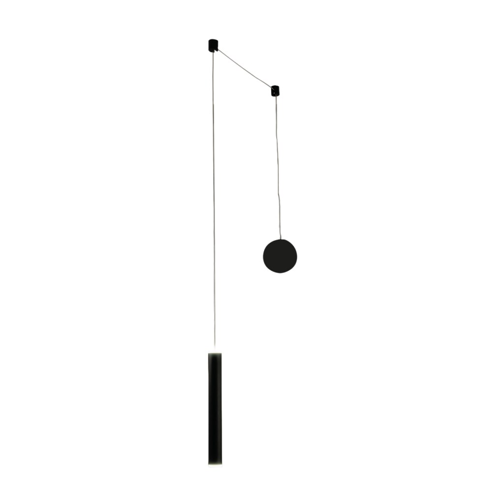 Prado mattschwarze dezentrale Pendelleuchte - Fabas Luce - 6,5 W dimmbare LED - Dezentrale Montage Image