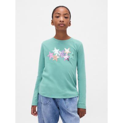 Gap Green Flippy-Sequin Graphic T-Shirt