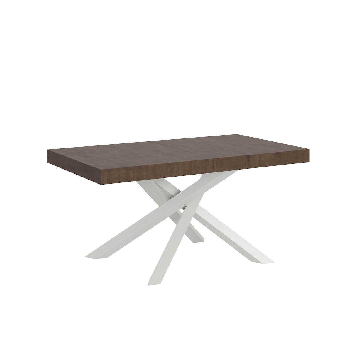 Itamoby Volantis Premium Walnuss-Ausziehtisch 160/264x90 cm mit weißen Beinen Image